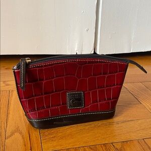 Dooney & Bourke Red and Brown Croc-Embossed Clutch
